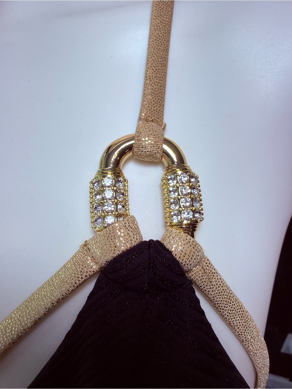 Beach bunny Gold-Trim Black Triangle Bikini Top - Picture 7 of 10